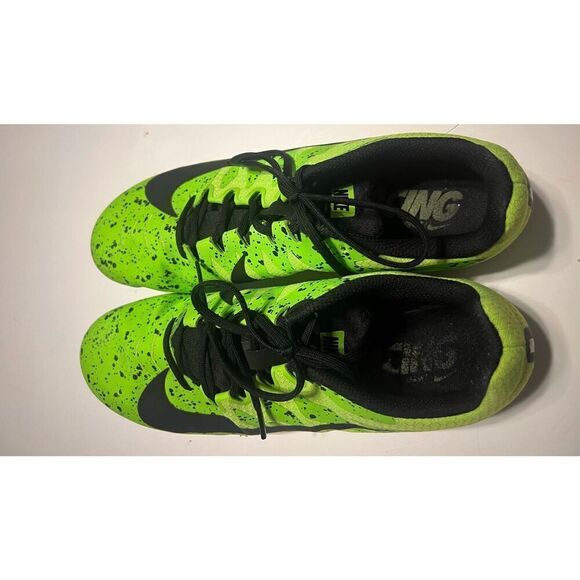 Nike Men\'s Size 12 Zoom Rival 9 Track Spike Shoes Electric Speckled Neon Green